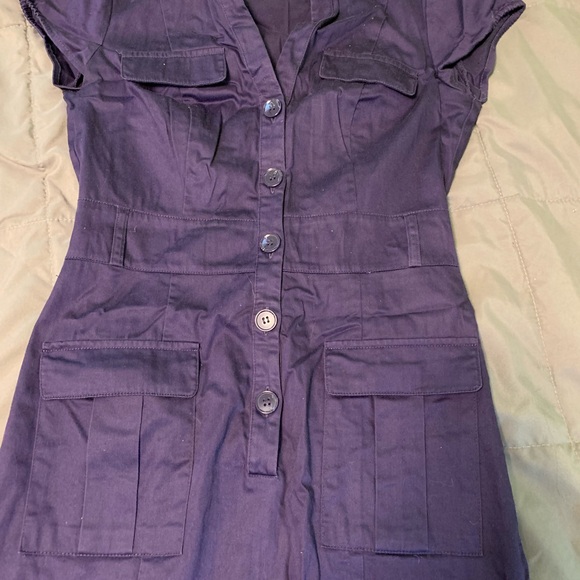 Cute Purple Button-Down Dress - Picture 2 of 3
